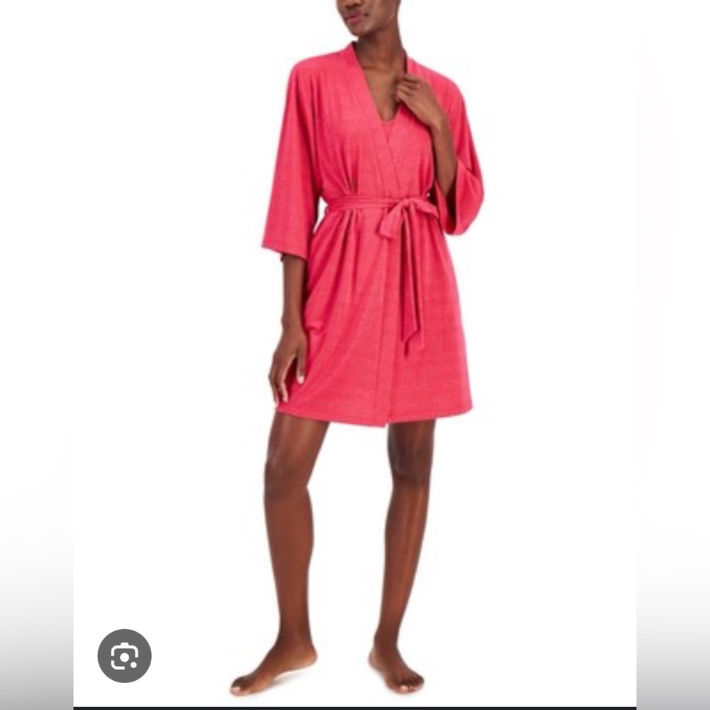 INC International Concepts Magenta Sparkle 2 piece set nightgown and Wrap Robe